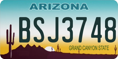 AZ license plate BSJ3748