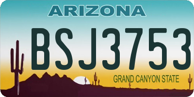 AZ license plate BSJ3753
