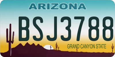 AZ license plate BSJ3788