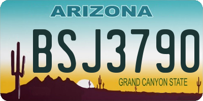 AZ license plate BSJ3790