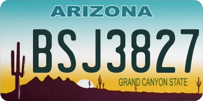 AZ license plate BSJ3827