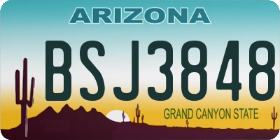 AZ license plate BSJ3848