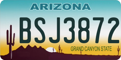 AZ license plate BSJ3872