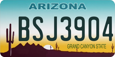 AZ license plate BSJ3904