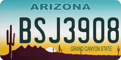 AZ license plate BSJ3908