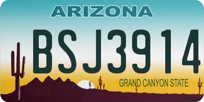 AZ license plate BSJ3914
