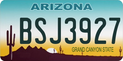 AZ license plate BSJ3927