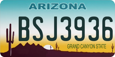 AZ license plate BSJ3936