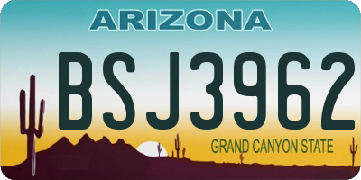 AZ license plate BSJ3962