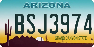 AZ license plate BSJ3974