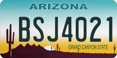 AZ license plate BSJ4021