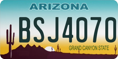 AZ license plate BSJ4070