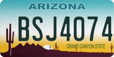 AZ license plate BSJ4074