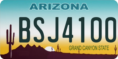 AZ license plate BSJ4100