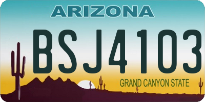 AZ license plate BSJ4103