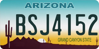 AZ license plate BSJ4152