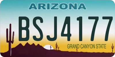 AZ license plate BSJ4177