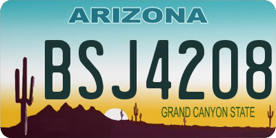 AZ license plate BSJ4208