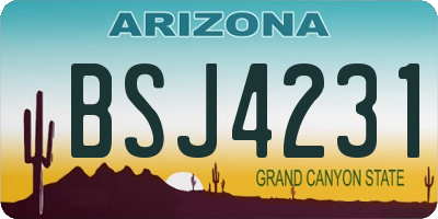 AZ license plate BSJ4231