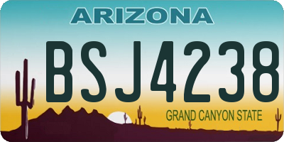 AZ license plate BSJ4238