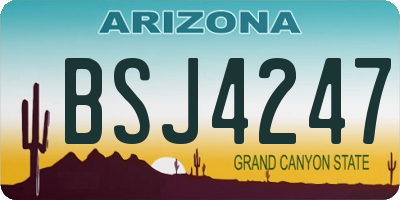 AZ license plate BSJ4247