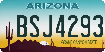 AZ license plate BSJ4293
