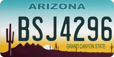 AZ license plate BSJ4296