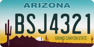 AZ license plate BSJ4321