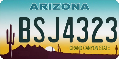 AZ license plate BSJ4323