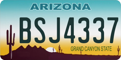 AZ license plate BSJ4337
