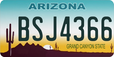 AZ license plate BSJ4366