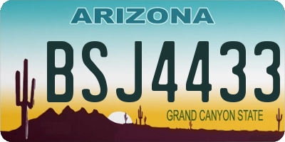 AZ license plate BSJ4433