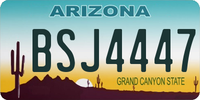 AZ license plate BSJ4447