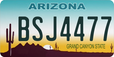 AZ license plate BSJ4477