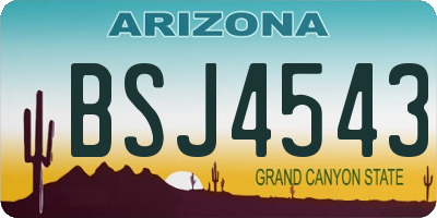 AZ license plate BSJ4543
