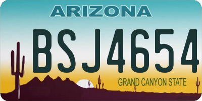 AZ license plate BSJ4654