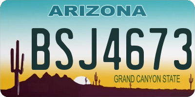 AZ license plate BSJ4673