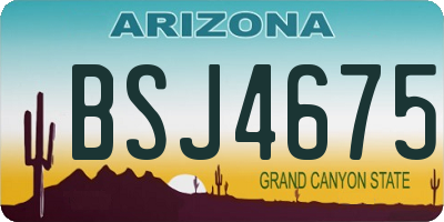 AZ license plate BSJ4675