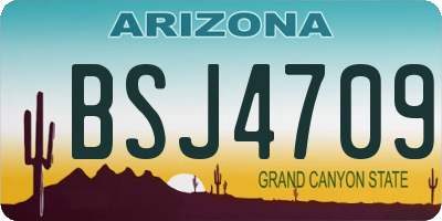 AZ license plate BSJ4709