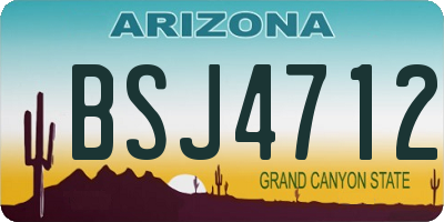 AZ license plate BSJ4712