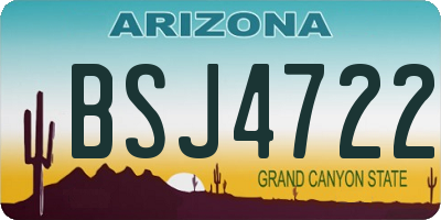 AZ license plate BSJ4722