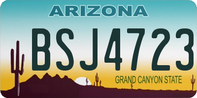 AZ license plate BSJ4723