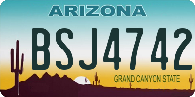 AZ license plate BSJ4742