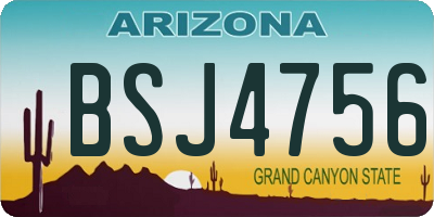AZ license plate BSJ4756