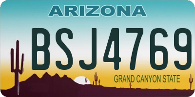 AZ license plate BSJ4769