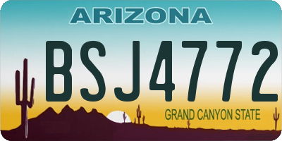 AZ license plate BSJ4772