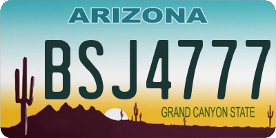 AZ license plate BSJ4777