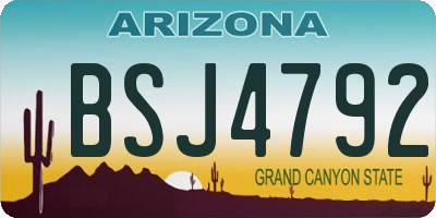 AZ license plate BSJ4792