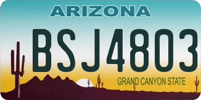 AZ license plate BSJ4803
