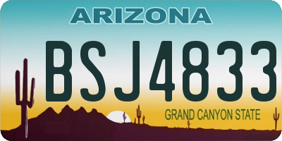AZ license plate BSJ4833